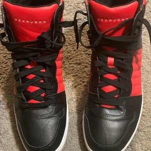 Black an red SeanJohn sneakers